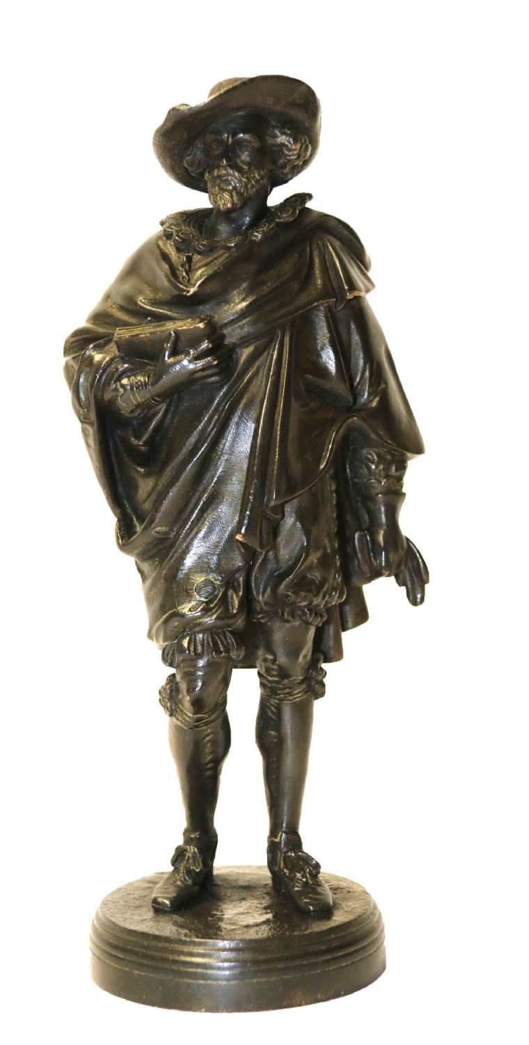 A Bronze Study Of Van Dyck, Signed Salmson