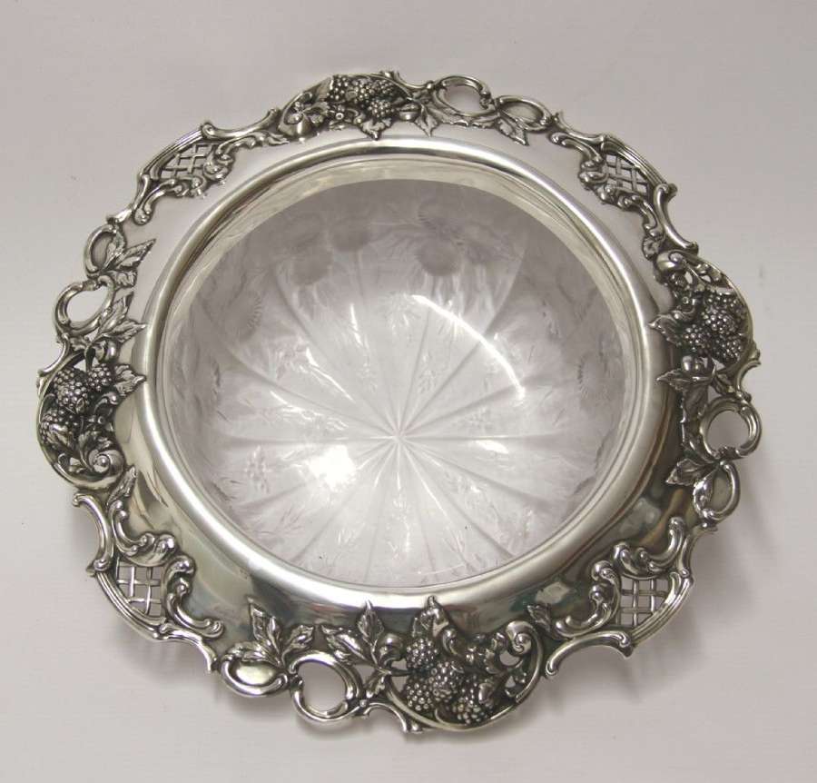 Blackberry by Tiffany & Co sterling silver and glass fruit bowl C 1910