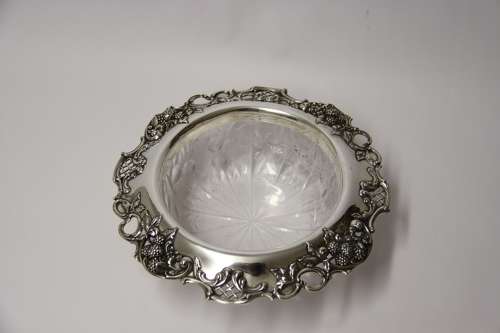 Blackberry by Tiffany & Co sterling silver and glass fruit bowl C 1910