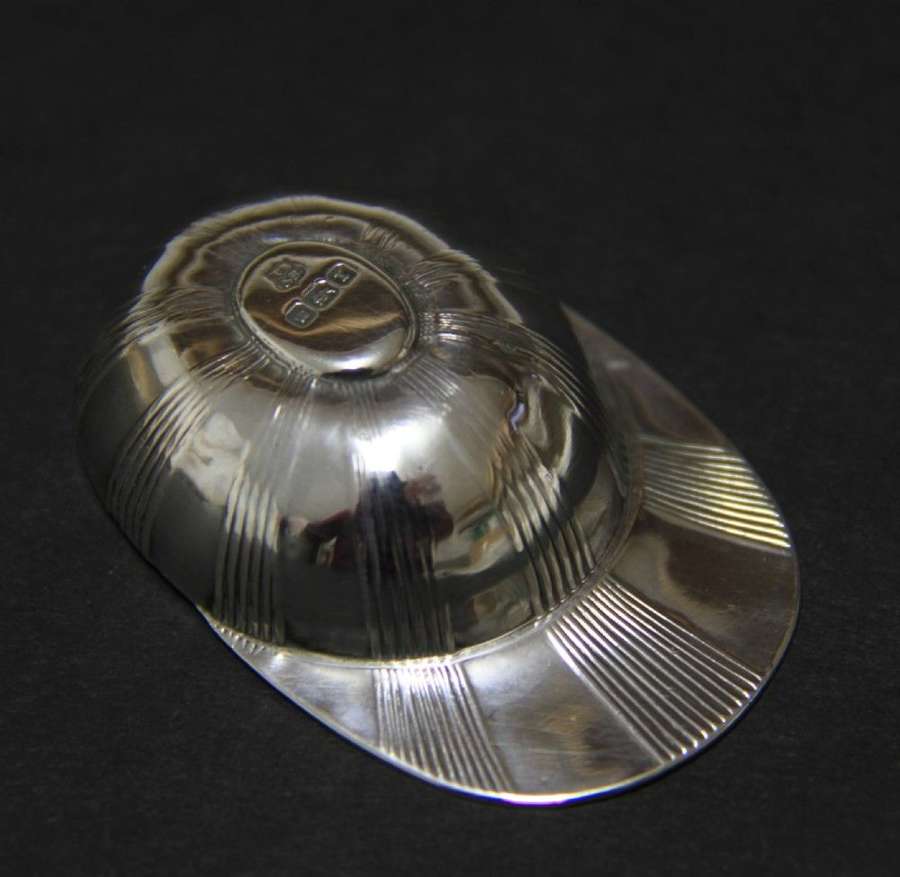 A Rare Silver Tea Caddy Spoon In The Form Of A Jockey Cap