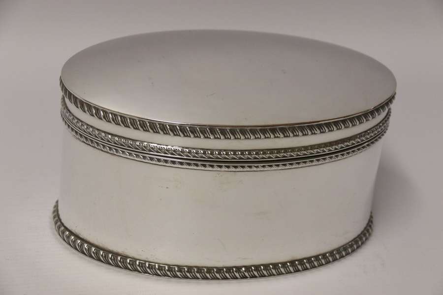 A Superb Quality Silver Plated Domed Oval Box