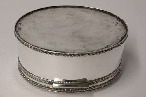 A Superb Quality Silver Plated Domed Oval Box