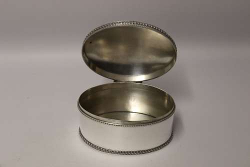 A Superb Quality Silver Plated Domed Oval Box