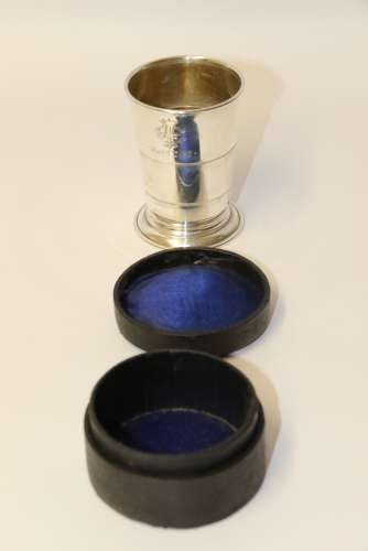An English Silver Folding Hunting Cup Circa 1912