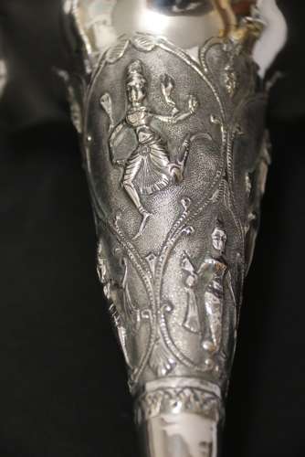 A Fine Pair Of 19th Century Raj Period Indian Silver Vases