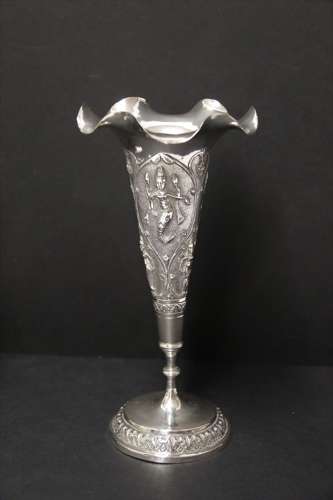 A Fine Pair Of 19th Century Raj Period Indian Silver Vases