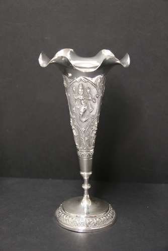 A Fine Pair Of 19th Century Raj Period Indian Silver Vases