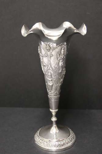 A Fine Pair Of 19th Century Raj Period Indian Silver Vases