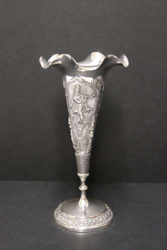 A Fine Pair Of 19th Century Raj Period Indian Silver Vases