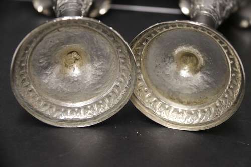 A Fine Pair Of 19th Century Raj Period Indian Silver Vases
