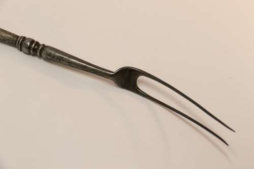 A Rare Early 19th Century Silver And Horn Mounted Roasting Fork.