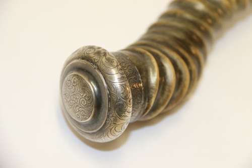 A Rare Early 19th Century Silver And Horn Mounted Roasting Fork.