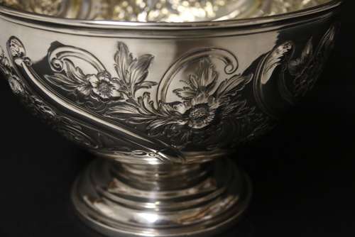 19th c elegant silver bowl by Edward Barnard & Sons London 1897-8