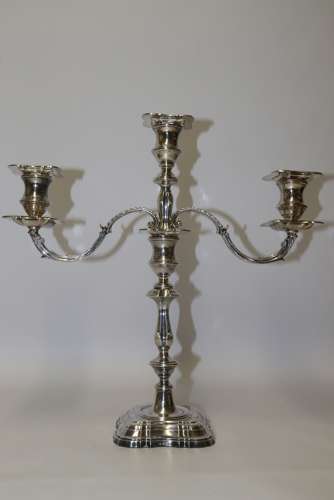 A Large Pair Of Hallmarked Silver Candelabra
