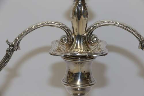 A Large Pair Of Hallmarked Silver Candelabra