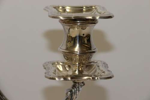 A Large Pair Of Hallmarked Silver Candelabra