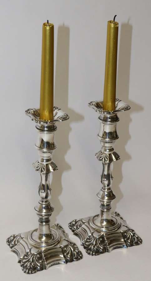 A Fine Pair Of Heavy Gauge Silver Candle Sticks