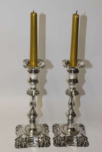A Fine Pair Of Heavy Gauge Silver Candle Sticks