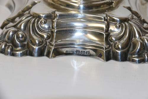 A Fine Pair Of Heavy Gauge Silver Candle Sticks