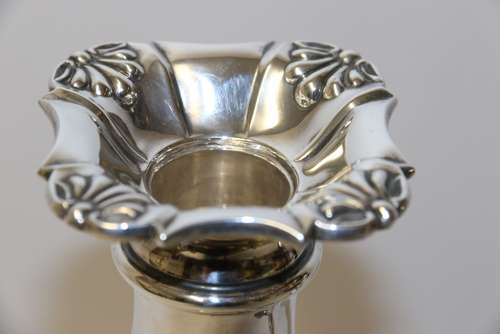 A Fine Pair Of Heavy Gauge Silver Candle Sticks