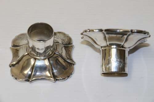 A Fine Pair Of Heavy Gauge Silver Candle Sticks