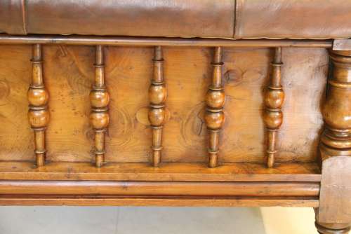 A Rare Yew Wood Large Country House Stool  With Storage
