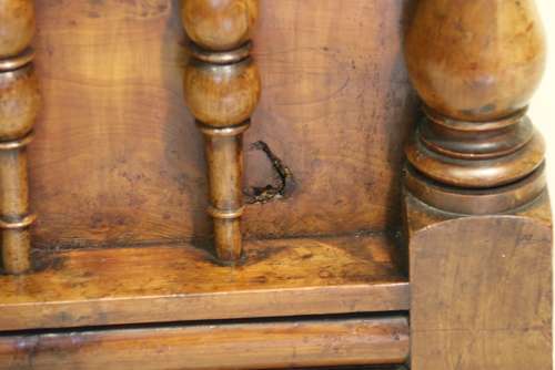 A Rare Yew Wood Large Country House Stool  With Storage