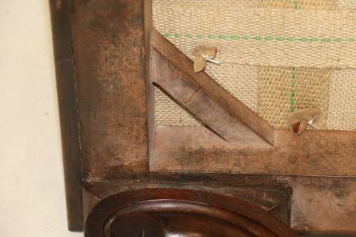 A Large English 19th C Carved Walnut Stool