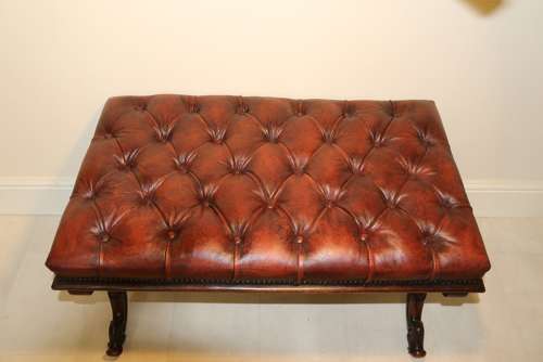 A Large English 19th C Carved Walnut Stool