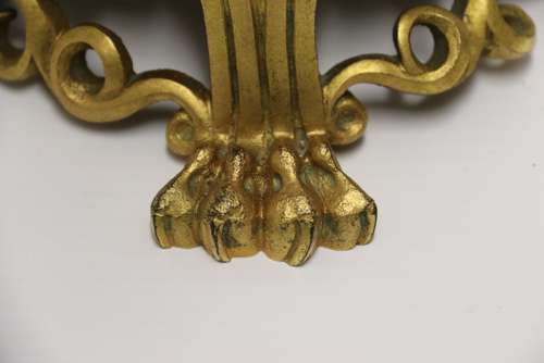 A Superb Pair Of Gilt Bronze And Pottery Aztec Design Vases/urns