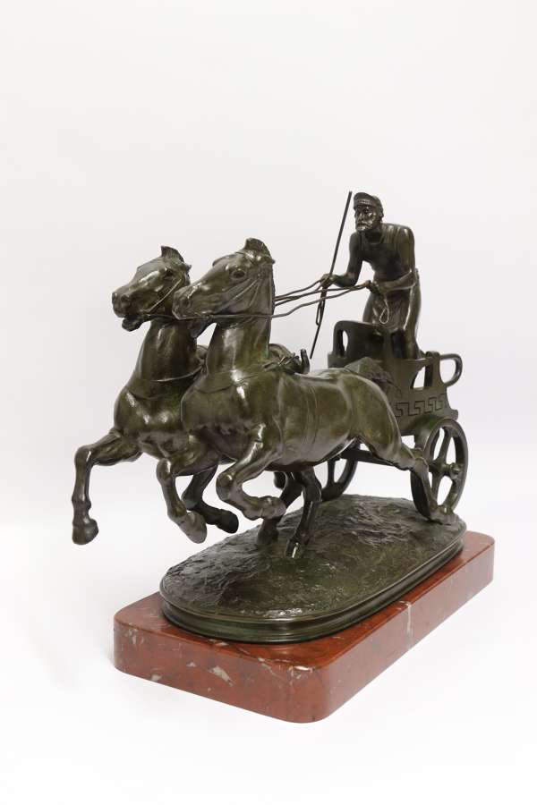 Superb Barbedienne  Bronze Study Of A Grecian Charioteer By Emmanuel Fremiet