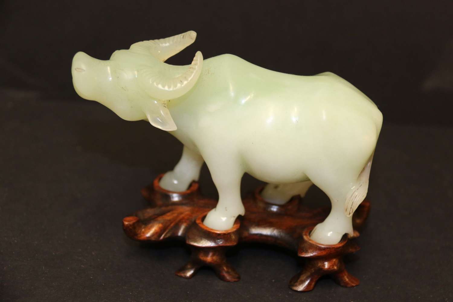 A Chinese Hard Stone Carved Water Buffalo