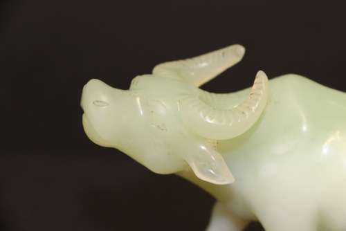 A Chinese Hard Stone Carved Water Buffalo
