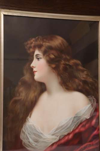 A Superb Pair Of Victorian Angelo Asti Prints Of A Glamorous Young Woman.