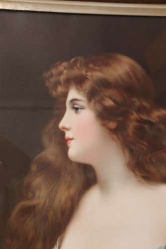 A Superb Pair Of Victorian Angelo Asti Prints Of A Glamorous Young Woman.