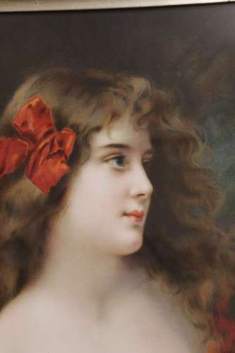 A Superb Pair Of Victorian Angelo Asti Prints Of A Glamorous Young Woman.