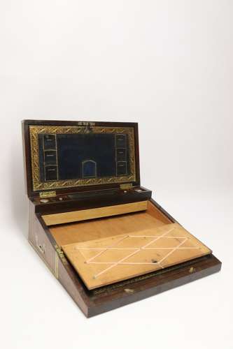 A Superb Early 19th C Gentleman’s Brass Mounted Campaign Writing Box