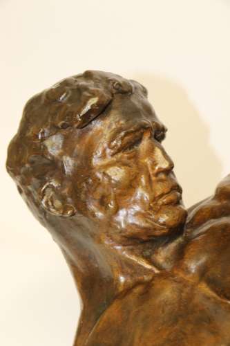 A Large Bronze Muscular Figure By Demanet, Circa 1920