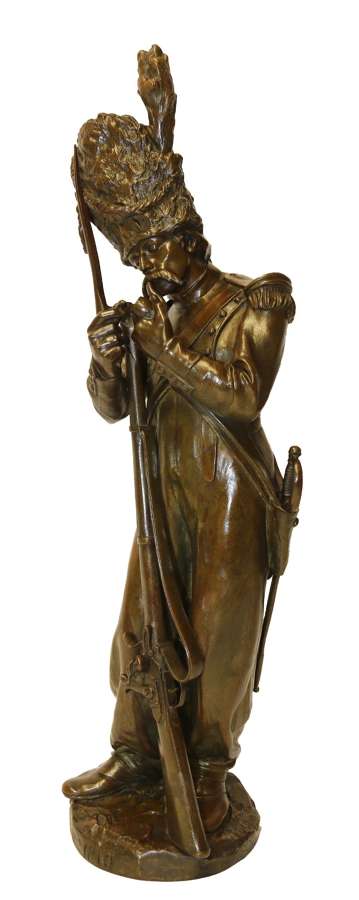 A Fine French Bronze Study Of A Napoleonic Soldier By Antoine Bofill.