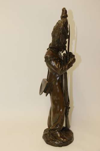 A Fine French Bronze Study Of A Napoleonic Soldier By Antoine Bofill.