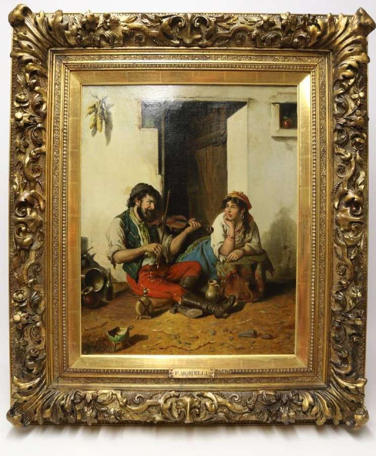 A Fine Mid 19th Century Italian Oil On Canvas, Signed F Morelli