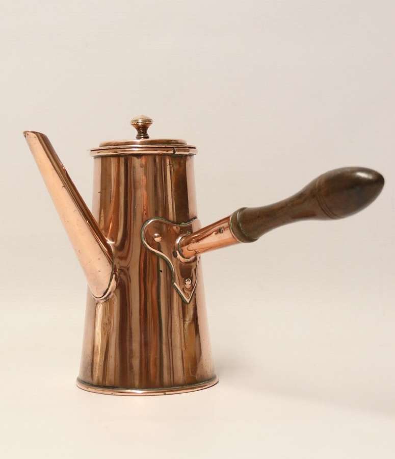 A Rare Georgian Copper Chocolate Pot