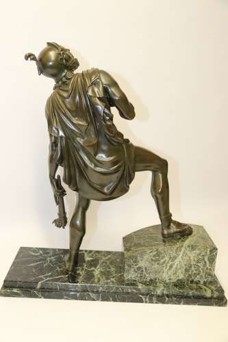 A Large Italian Grand Tour Bronze Sculpture Of The Greek God Prometheus.