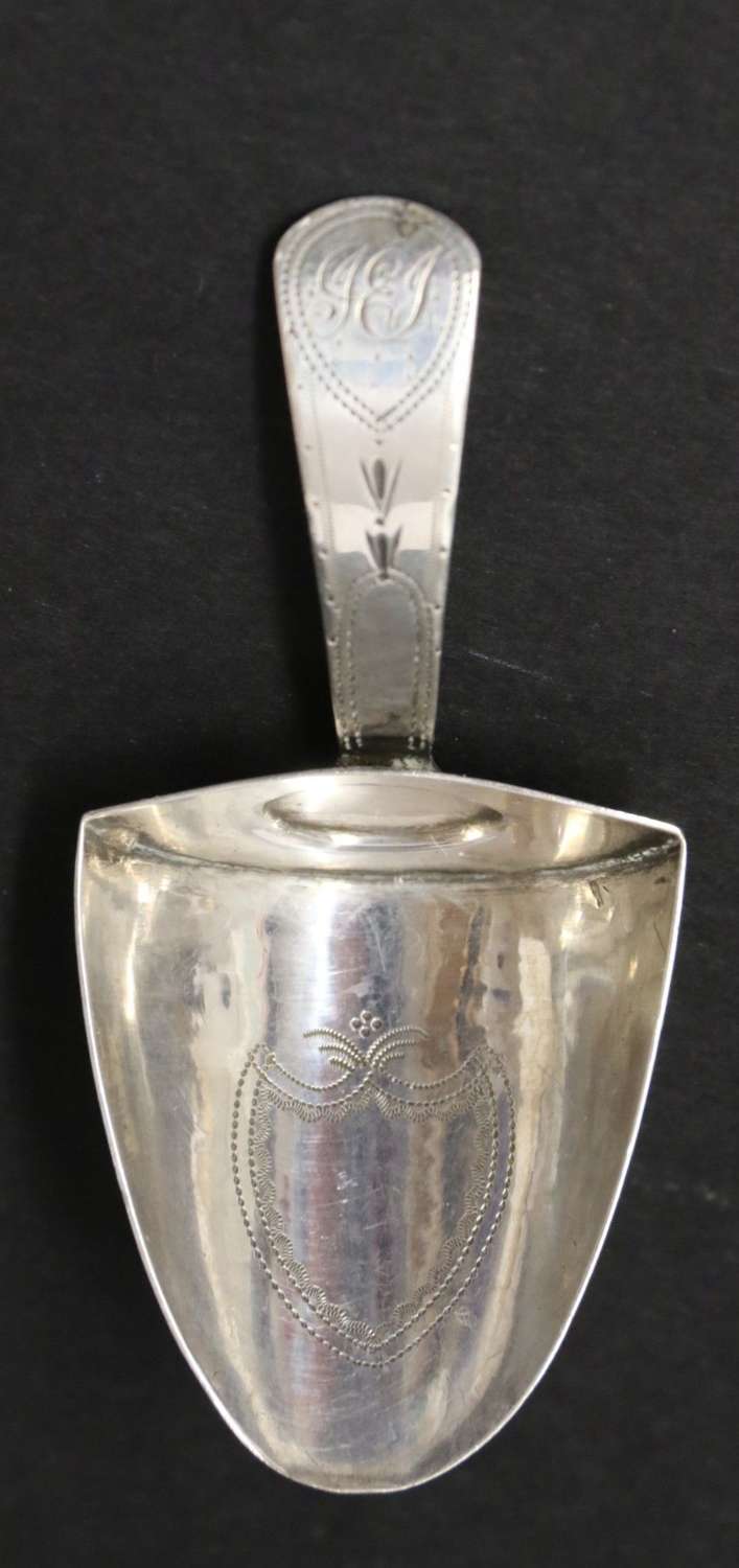 An Antique Silver George III Tea Caddy Spoon