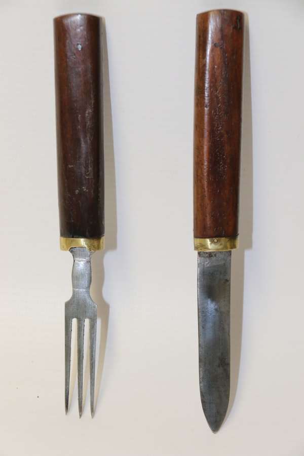 An Early 19th C English Military Campaign Knife And Fork Set