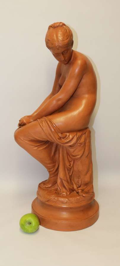 A Large 19th C Terracotta Figure By Auguste Peiffer