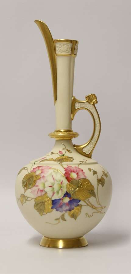 A Fine 19th C Royal Worcester Hand Painted Jug