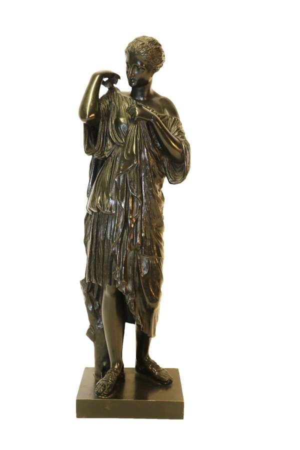 19th Century Classical Bronze Of Diana The Huntress