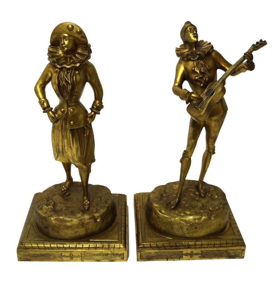 A Rare Pair Of French Bronze Figures By Van Lierde