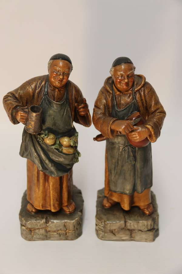 A Pair Of German Pottery Monks